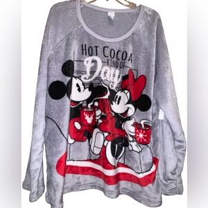 Mickey & Minnie Mouse Soft Plush Pajama Top Size 3X NWT